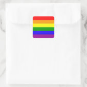 Regenbogen-Aufkleber - gerundet Quadratischer Aufkleber (Tasche)