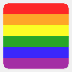 Regenbogen-Aufkleber - gerundet Quadratischer Aufkleber