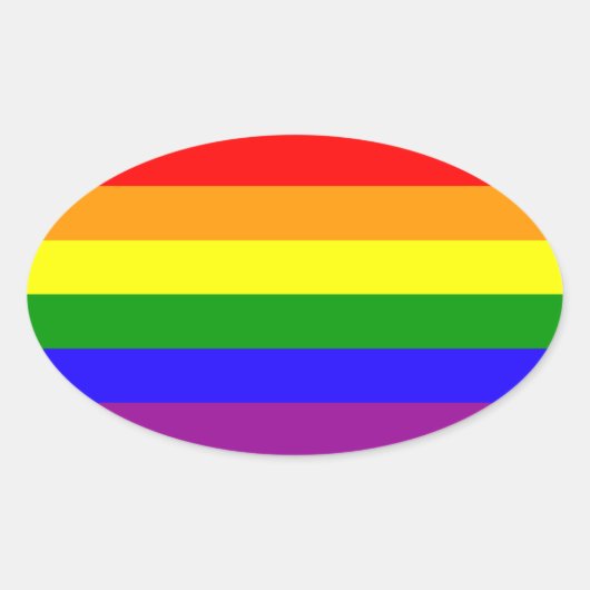 Regenbogen-Aufkleber - oval Ovaler Aufkleber (Vorderseite)
