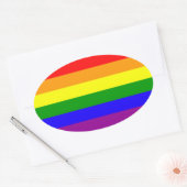 Regenbogen-Aufkleber - oval Ovaler Aufkleber (Umschlag)