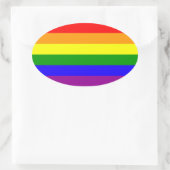 Regenbogen-Aufkleber - oval Ovaler Aufkleber (Tasche)