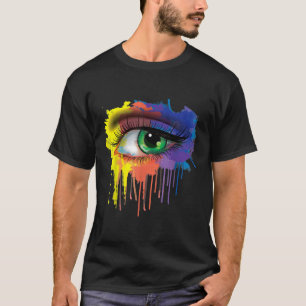 Regenbogen Auge , Hipster, Farbspritzer, Zany Brai T-Shirt
