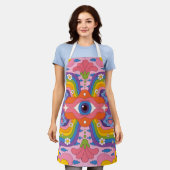 Regenbogen-Augen-Blüte Schürze (Getragen)