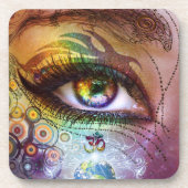 Regenbogen-Augen-Liebe u. Licht-Untersetzer Untersetzer (Vorderseite)