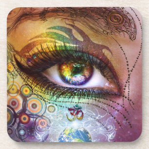 Regenbogen-Augen-Liebe u. Licht-Untersetzer Untersetzer