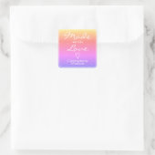 Regenbogen aus Liebe Labels Kraft Papierherz Quadratischer Aufkleber (Tasche)