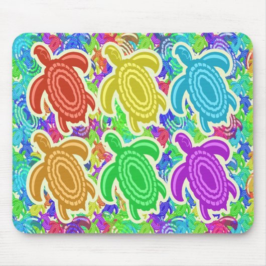 Regenbogen-Ausschnitt-Schildkröten Mousepad (Vorne)