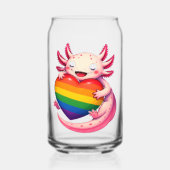 Regenbogen Axolotl Herz Pride Amphibie Dosenglas (Vorderseite)
