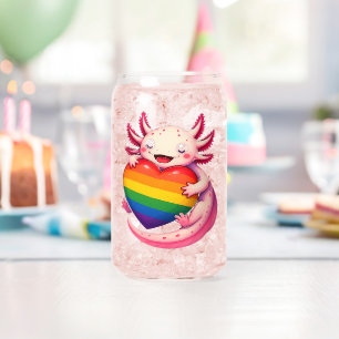 Regenbogen Axolotl Herz Pride Amphibie Dosenglas