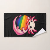 Regenbogen Axolotl Herz Pride Amphibie Handtuch (Handtuch)