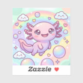 Regenbogen Axolotl Träume Aufkleber (Blatt)