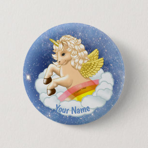 Regenbogen-Baby-Einhorn-Anstecknadel Button
