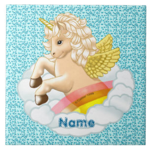 Regenbogen-Baby-Einhorn Fliese