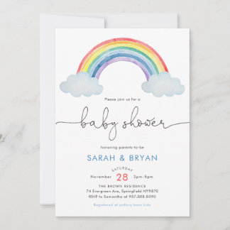 Regenbogen-Baby-Einladung zur Babyparty Einladung