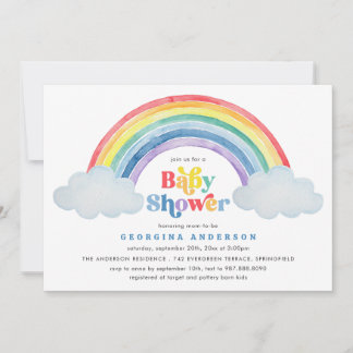 Regenbogen-Baby-Einladung zur Babyparty Einladung