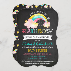 Regenbogen-Baby nach der Sturm-Babyparty Einladung