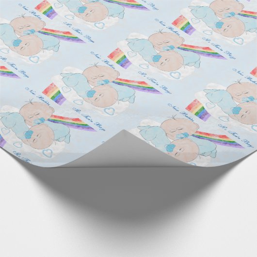 Regenbogen-Baby paart Gewohnheit Geschenkpapier (Ecke)