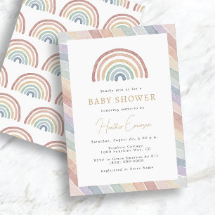 Regenbogen-Baby-Party Einladung