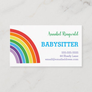 Regenbogen-Babysitter-Kinderbetreuungs-Anbieter Visitenkarte