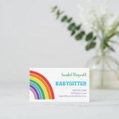 Regenbogen-Babysitter-Kinderbetreuungs-Anbieter Visitenkarte (Stehend Vorderseite)