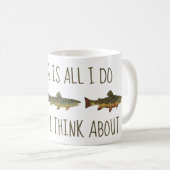 Regenbogen-Bachforellen-Angelspruch Kaffeetasse (VorderseiteRechts)