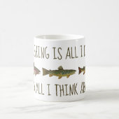 Regenbogen-Bachforellen-Angelspruch Kaffeetasse (Mittel)