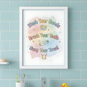 Regenbogen-Badezimmer-Regeln Kinder-Badezimmer-Wan Poster