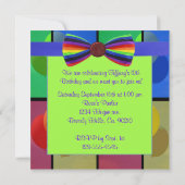 Regenbogen-Ballon-Geburtstags-Feier Einladung (Rückseite)