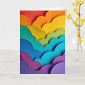 Regenbogen-Ballon-Papiercollage Karte (Gelbe Blume)