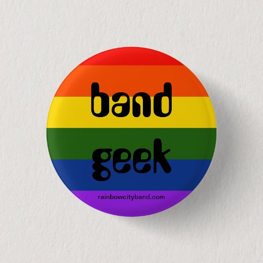 Regenbogen-Band-Aussenseiter Button (Vorderseite)