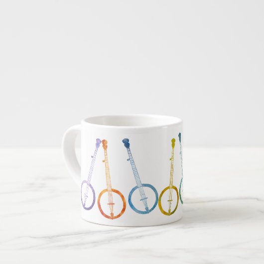 Regenbogen-Banjos Espressotasse (Vorderseite Links)