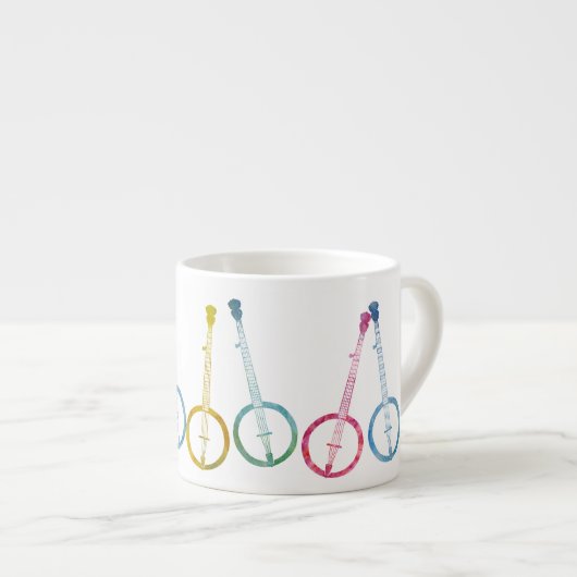 Regenbogen-Banjos Espressotasse (Vorderseite Rechts)
