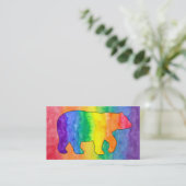Regenbogen-Bärn-Aquarell-Wäsche-Visitenkarte Visitenkarte (Stehend Vorderseite)
