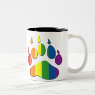 Regenbogen-Bärn-Tatzen-Tasse Zweifarbige Tasse