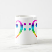 Regenbogen-Bassschlüssel-Herz Kaffeetasse (Mittel)