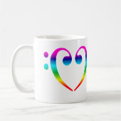Regenbogen-Bassschlüssel-Herz Kaffeetasse (Links)