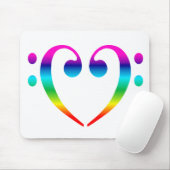 Regenbogen-Bassschlüssel-Herz Mousepad (Mit Mouse)