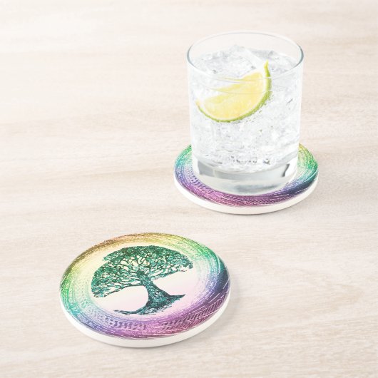 Regenbogen-Baum des Lebens durch Amelia Carrie Getränkeuntersetzer (Seite)