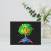 Regenbogen-Baum des Lebens Postkarte (Stehend Vorderseite)