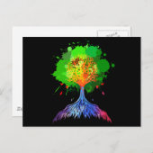 Regenbogen-Baum des Lebens Postkarte (Vorne/Hinten)