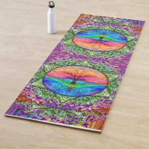 Regenbogen-Baum des Lebens Yogamatte