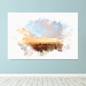 *~* Regenbogen Beach Waves Ocean Künstlerisch Flor Leinwanddruck (Insitu (Holzboden))