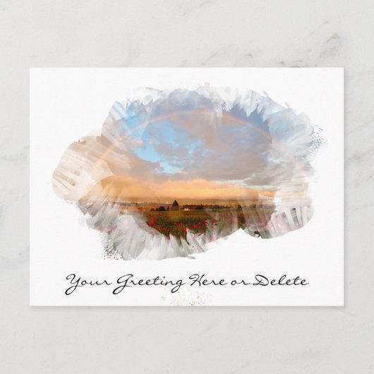 *~* Regenbogen Beach Waves Ocean Künstlerisch Flor Postkarte (Vorderseite)