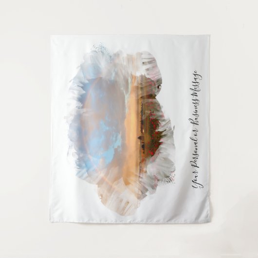 *~* Regenbogen Beach Waves Ocean Künstlerisch Flor Wandteppich (Vorderseite)