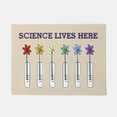 Regenbogen-Becher mit Blumen-Wissenschaft lebt Fußmatte (Vorderseite)