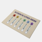 Regenbogen-Becher mit Blumen-Wissenschaft lebt Fußmatte (Schrägansicht)