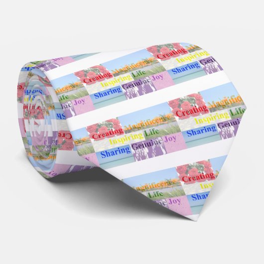 Regenbogen-Bedeutung der Leben-Wörter mit Bildern Krawatte (Gerollt)