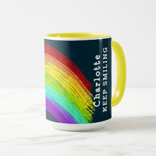 Regenbogen Behielt Lächeln Personalisiert Tasse