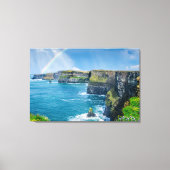 Regenbogen bei Cliffs of Moher Landscape Leinwanddruck (Vorderseite)