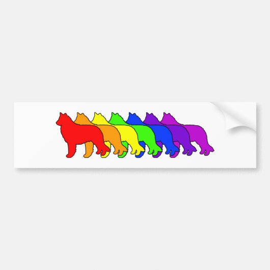 Regenbogen-Belgier-Schäferhund Autoaufkleber (Vorne)